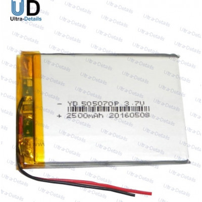 Аккумулятор универсальный 505070 3,7v Li-Pol 2500 mAh (5*50*70 mm)