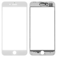Стекло с рамкой для переклейки iPhone 8 Plus белый (High Copy)