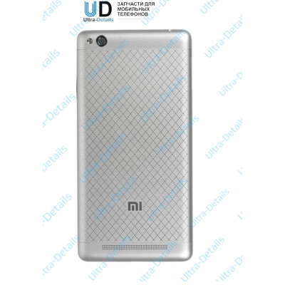 Задняя крышка Xiaomi Redmi 3 со стеклом камеры (серебро)