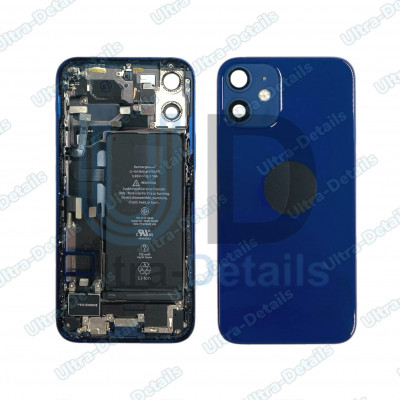 Корпус для iPhone 12 Mini в сборе со  шлейфами и АКБ  Премиум (синий)