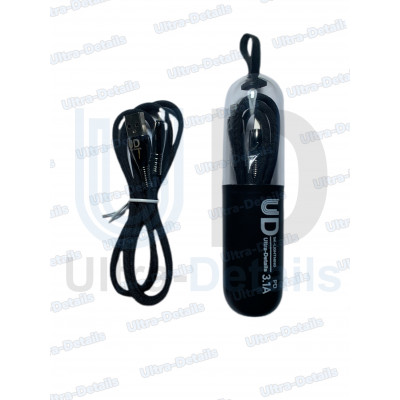 Кабель USB UD для iPhone Lightning, 3.1A, длина 1.0м (черный)