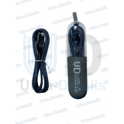 Кабель USB UD для iPhone Lightning, 3.1A, длина 1.0м (серый)