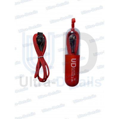 Кабель USB UD для iPhone Lightning, 3.1A, длина 1.0м (красный)