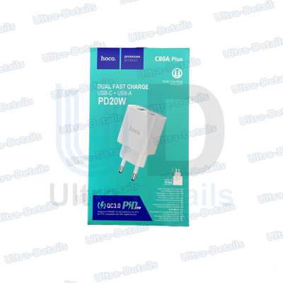 Адаптер для HOCO C80A Rapido USB+USB-C, 3.1A, белый