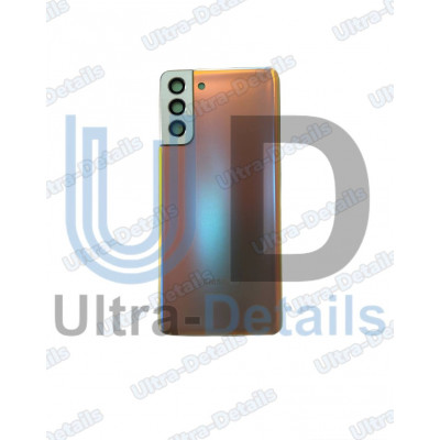 Задняя крышка для Samsung G996B (S21+) cо стеклом камеры (серебро) Premium