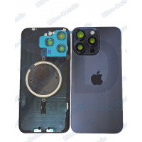 Задняя крышка для iPhone 15 Pro Max Синий Титан (со стеклом камеры, MagSafe, логотип ) Оригинал