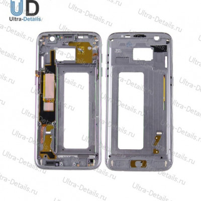 Рамка Samsung S7 edge серебро оригинал
