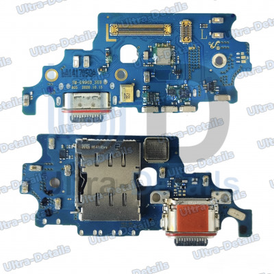 Шлейф Samsung S21 Ultra (G998B) системный разъем/разъем SIM/микрофон (Премиум)