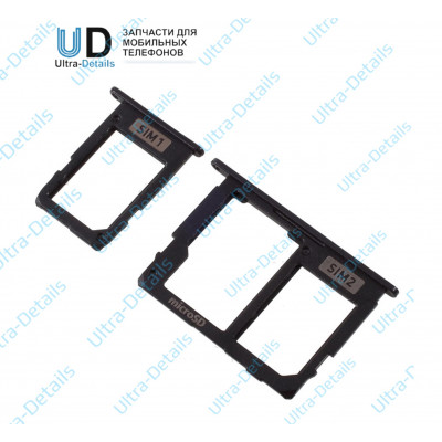 SIM Лоток Samsung J410F/J415F/J610F (+ Лоток MicroSD) черный