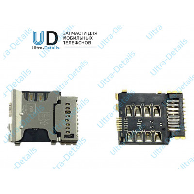 Коннектор SIM для Samsung i8260/i8262/i8552/i8580/i9128/i879/G350E (SIM+MMC)
