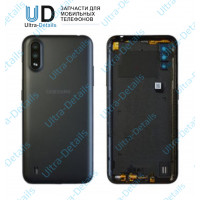 Задняя крышка Samsung A015F (A01) со стеклом камеры (черный)