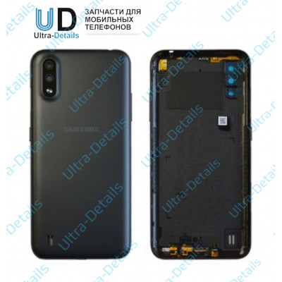 Задняя крышка Samsung A015F (A01) со стеклом камеры (черный)