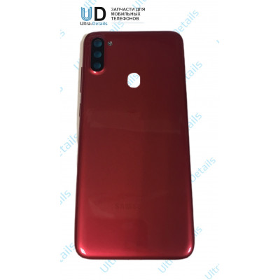 Задняя крышка Samsung A115F (A11) со стеклом камеры (красный)
