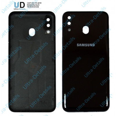 Задняя крышка для Samsung M115F (M11) со стеклом камеры (черный)