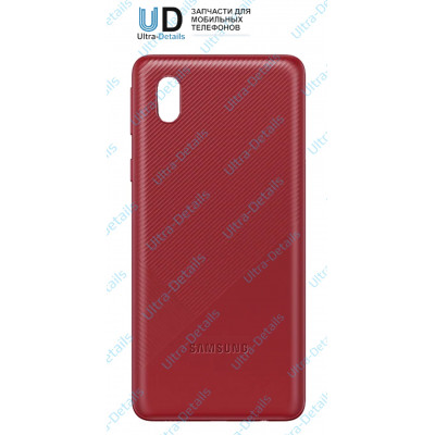 Задняя крышка для Samsung A013F (A01 Core) cо стеклом камеры (красный)