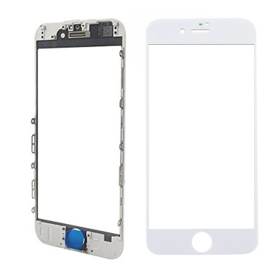 Стекло с рамкой для iPhone 5 белый