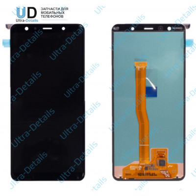 Дисплей для Samsung A750F (A7 2018) в сборе с тачскрином черный Oled