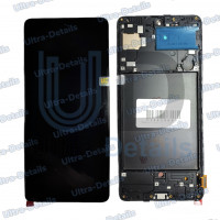 Дисплей для Samsung A715F (A71) в сборе с тачскрином с рамкой (черный) (big OLED)