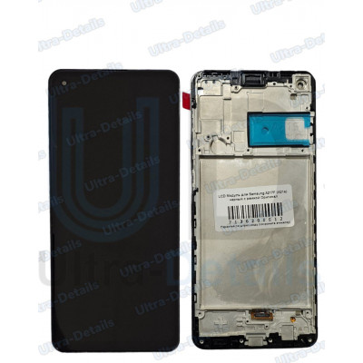Дисплей для Samsung A217F (A21s) в сборе с тачскрином (черный) с рамкой Оригинал