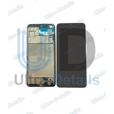 Дисплей для Samsung A225F (A22) 4G в сборе с тачскрином  (черный) с рамкой Incell