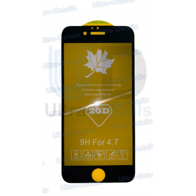 Защитное стекло Антишпион iPhone 6/6s (черный) (Полное покрытие)