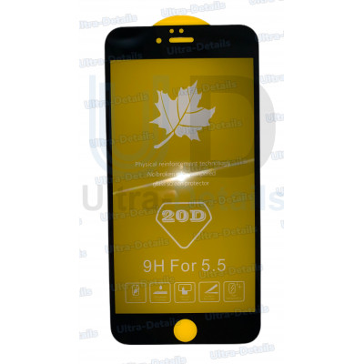 Защитное стекло Антишпион iPhone 6 Plus/6s Plus (черный) (Полное покрытие)