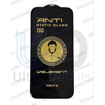 Защитное стекло для iPhone 16 полное покрытие (черный) OG