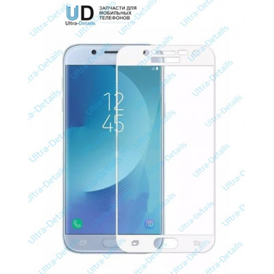 Защитное стекло 5D Samsung (J7 2018) (плоское) белый
