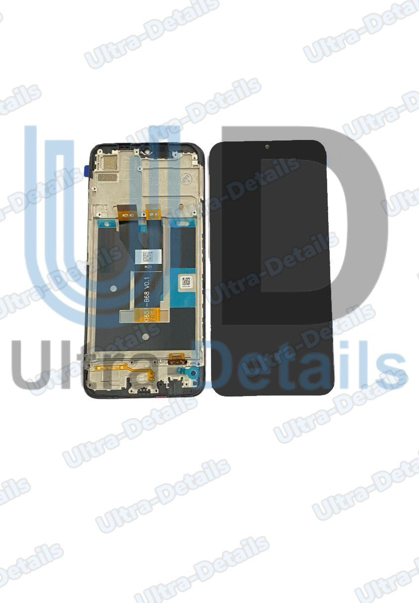 Дисплей для Realme C11 2021/Narzo 50i в сборе с тачскрином (черный) с рамкой Оригинал