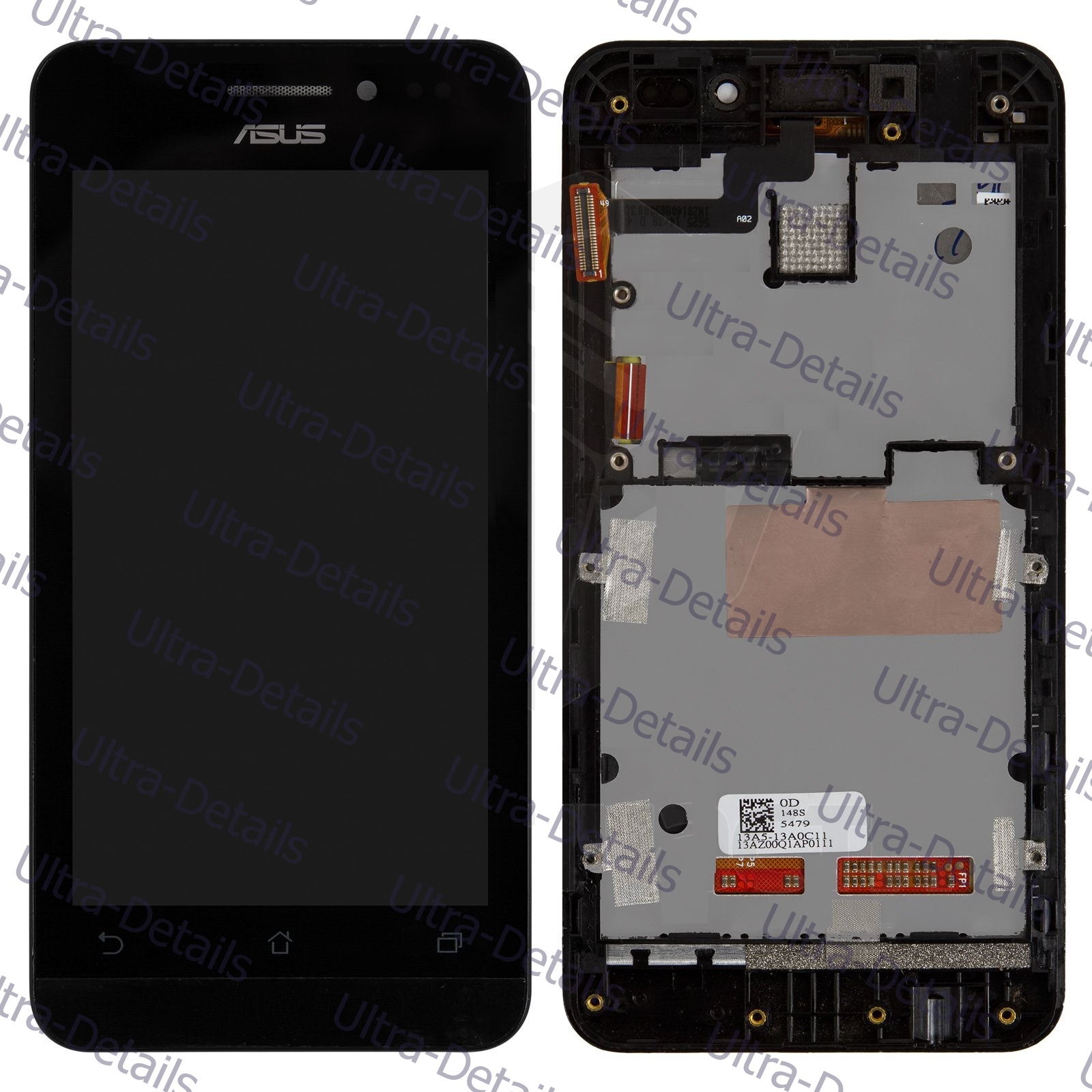 Дисплей для Asus ZenFone 4 (A450CG) в сборе с тачскрином (черный) с рамкой