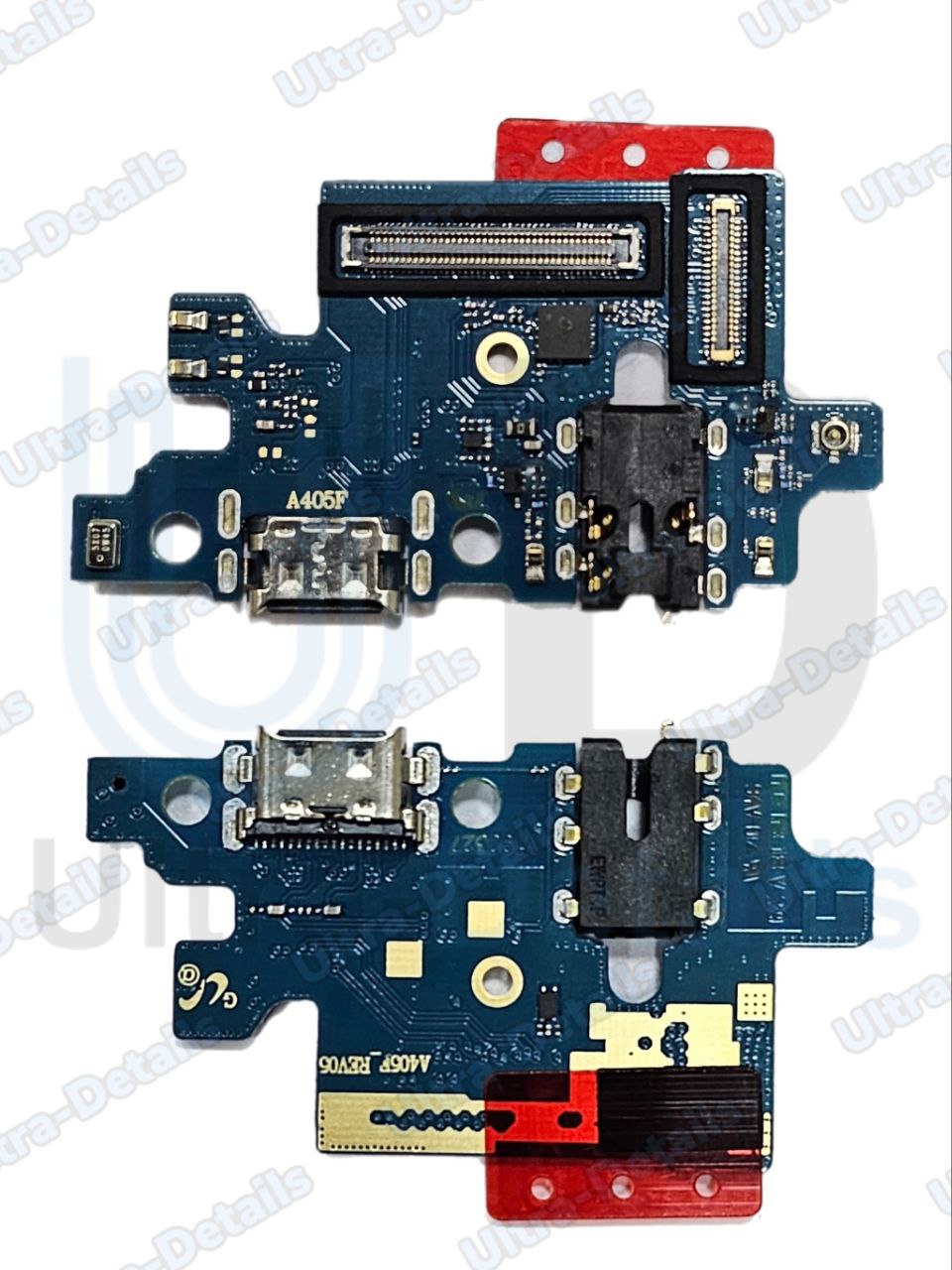 Шлейф для Samsung A40 (A405F) плата системный разъем/разъем гарнитуры/микрофон Премиум
