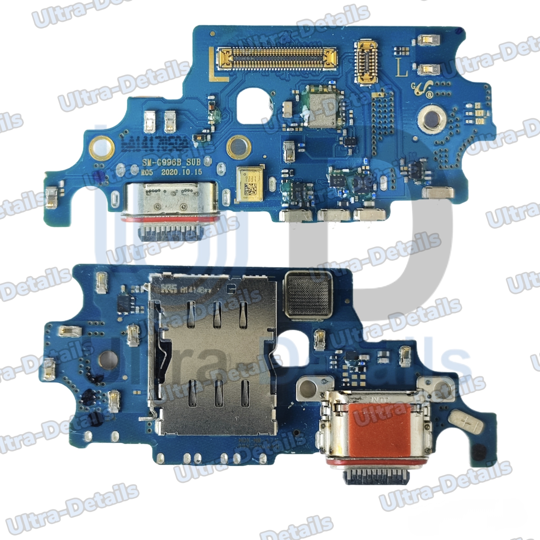 Шлейф Samsung S21 Ultra (G998B) системный разъем/разъем SIM/микрофон (Премиум)
