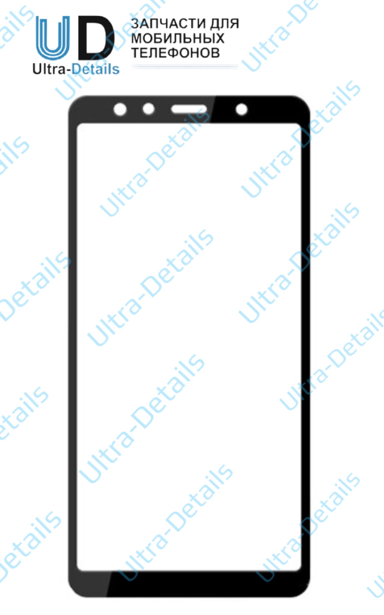 Стекло для переклейки Samsung A750F (A7 2018) черный