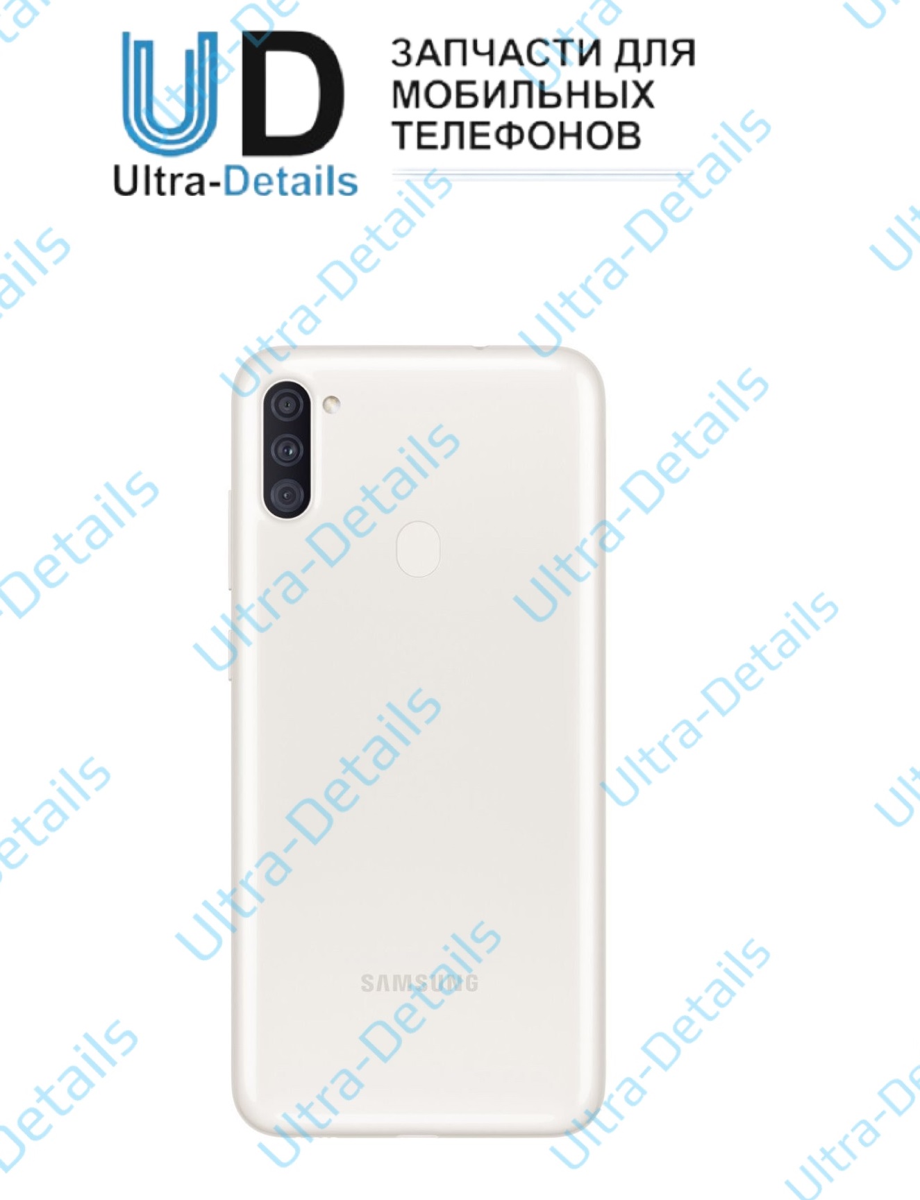 Задняя крышка Samsung A115F (A11) со стеклом камеры (белый)