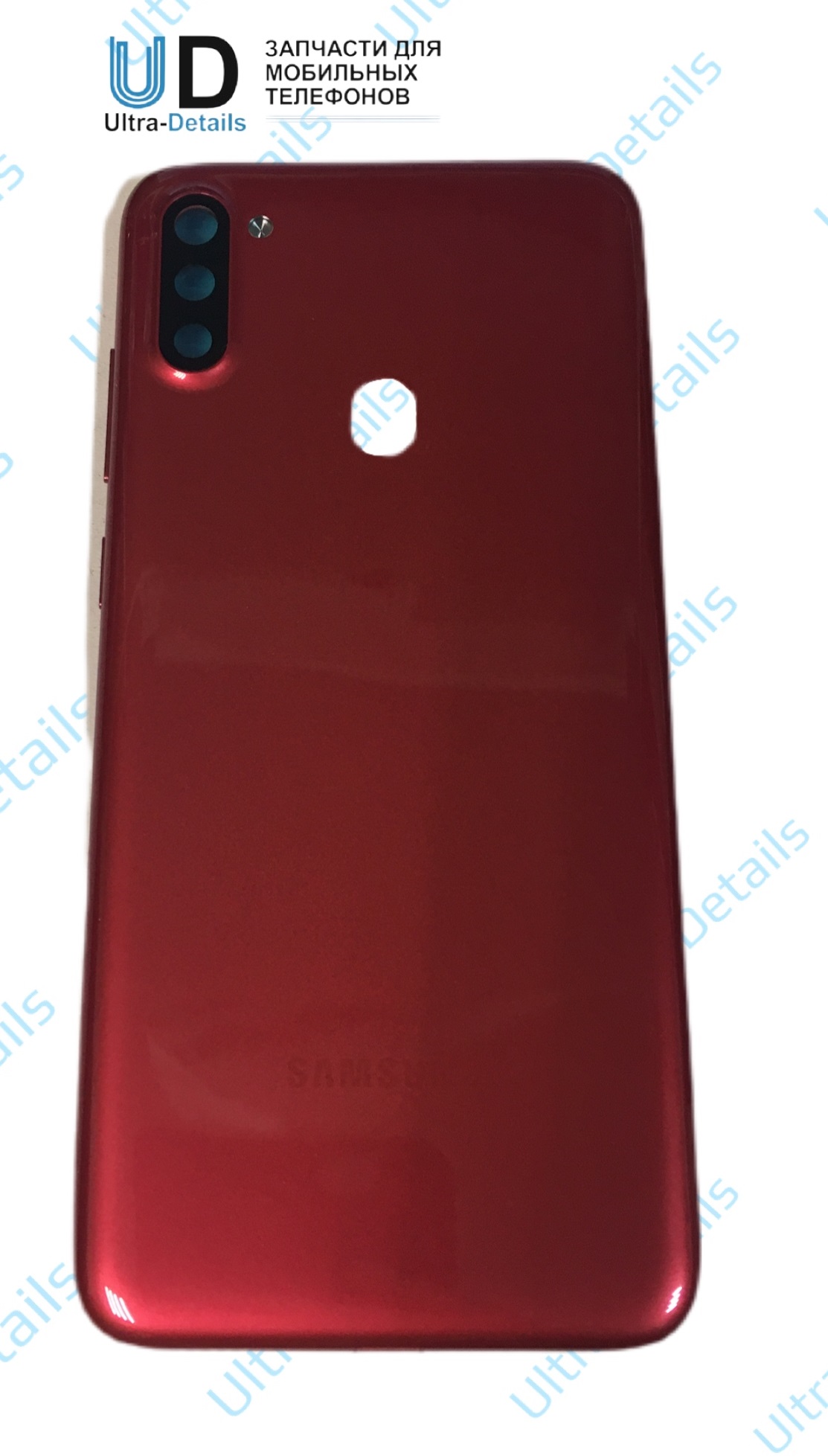 Задняя крышка Samsung A115F (A11) со стеклом камеры (красный)
