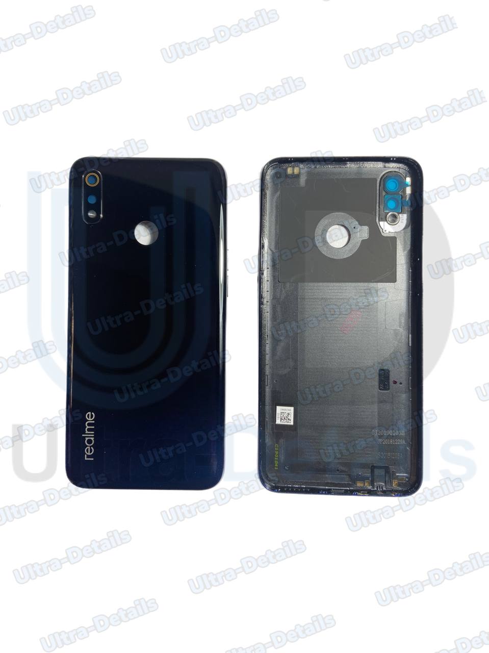 Задняя крышка для Realme 3  (RMX1821) со стеклом камеры (черный)