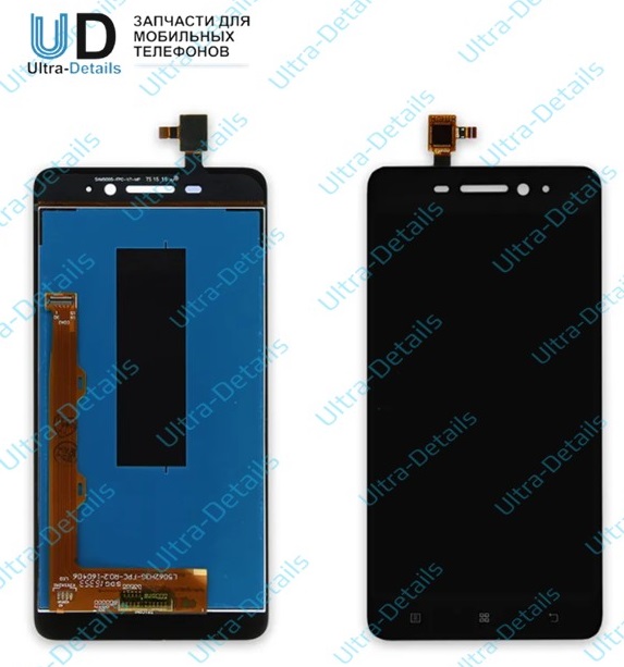 Дисплей для Lenovo S60 в сборе с тачскрином (черный)