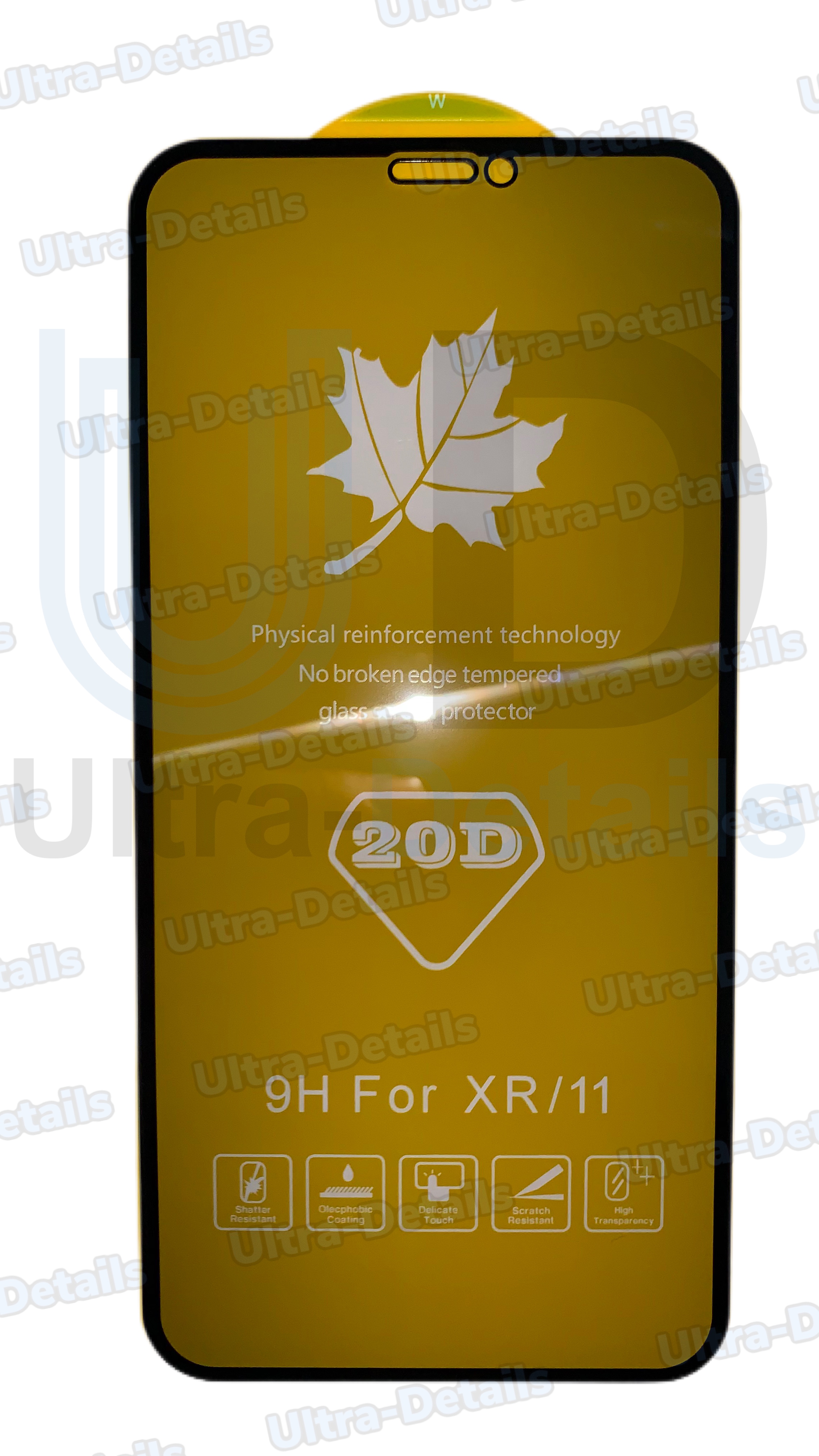 Защитное стекло Антишпион iPhone XR/11 (черный) (Полное покрытие)