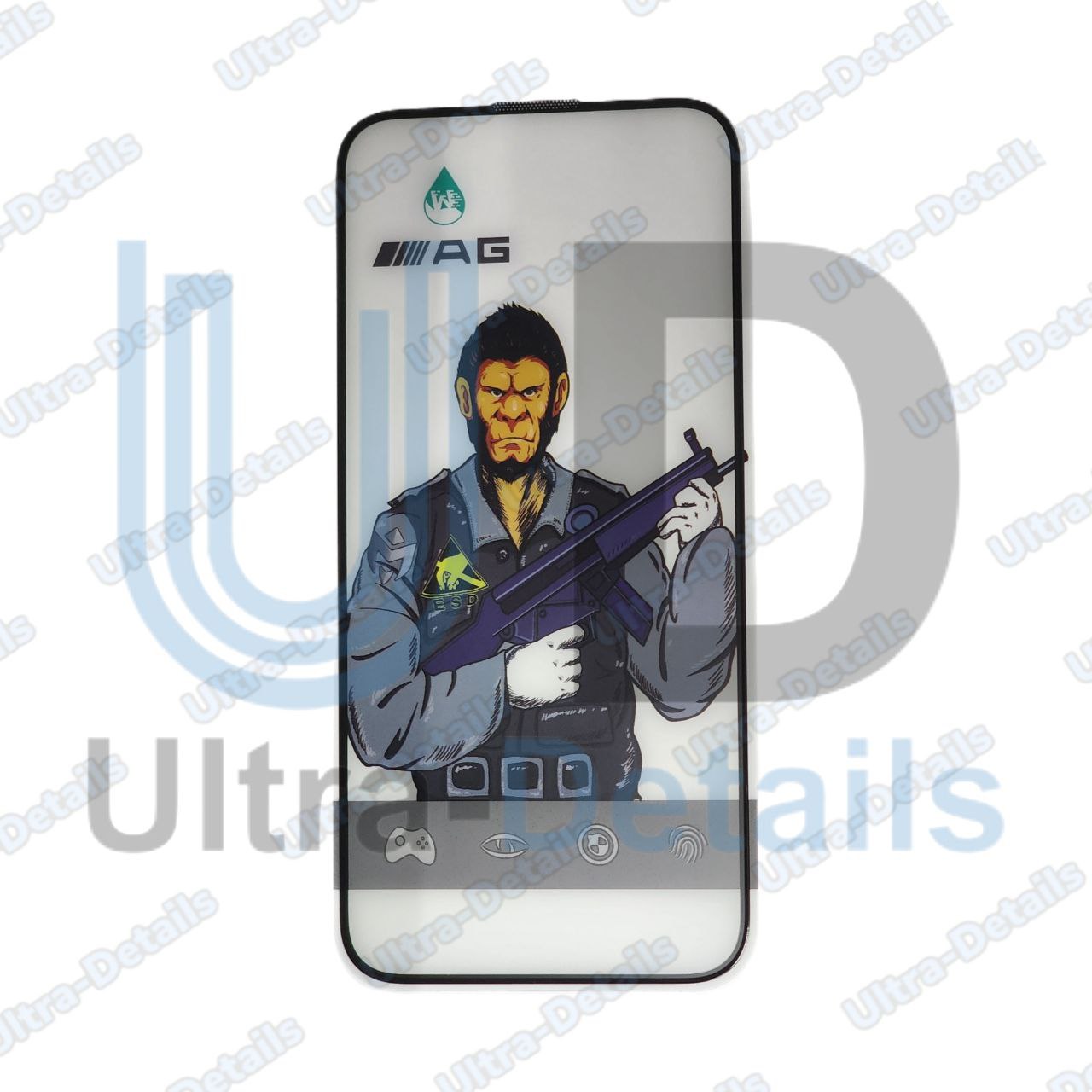 Защитное стекло для iPhone 15 /16  полное покрытие (черный) AG матовый