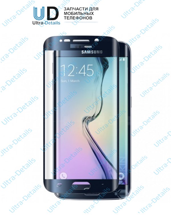 Защитное стекло 3D Samsung G925F (S6 Edge) полное покрытие синий