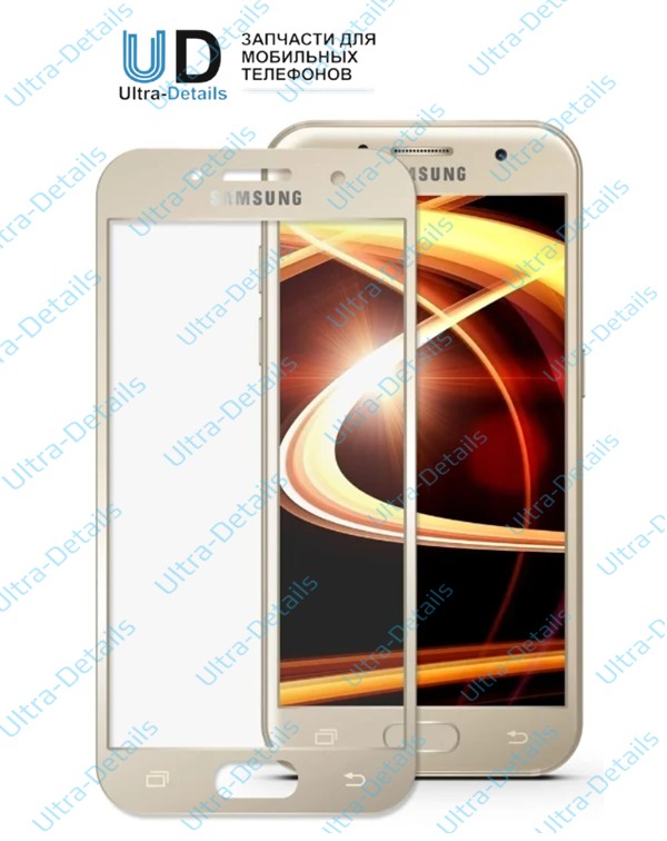 Защитное стекло Samsung A320F (A3 2017) (полное покрытие) золотой