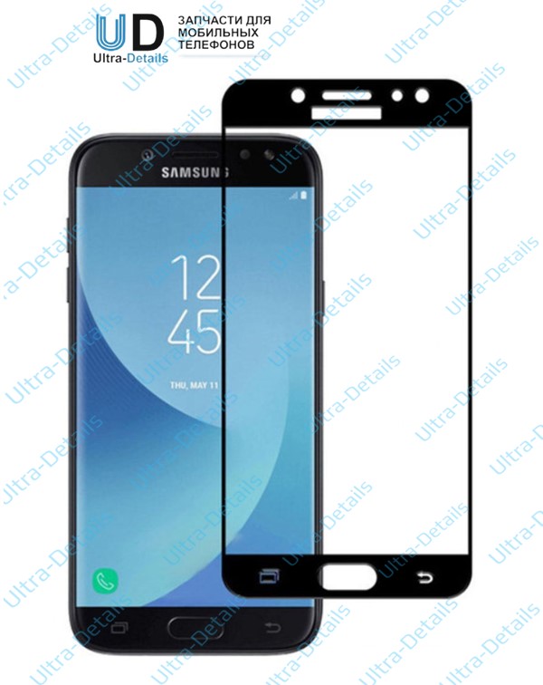 Защитное стекло Samsung J730 (J7 PRO 2017) (полное покрытие) черный