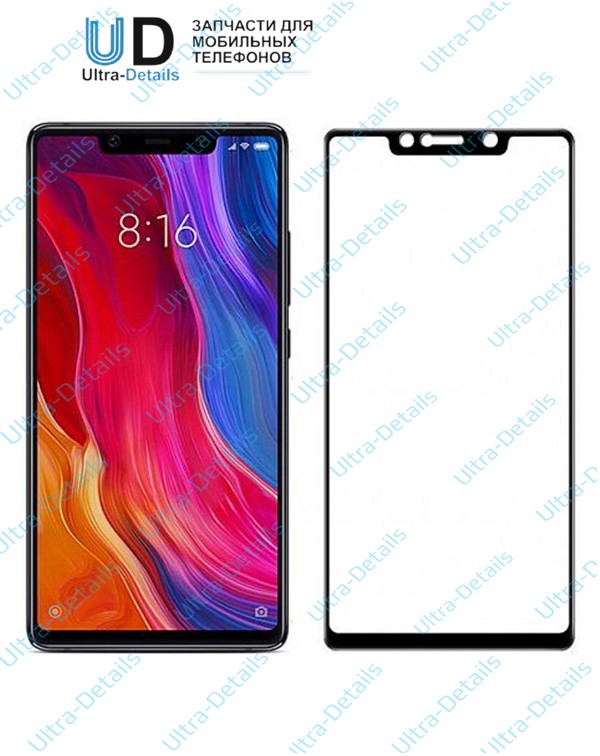 Защитное стекло для Xiaomi Mi 8 SE полное покрытие черный