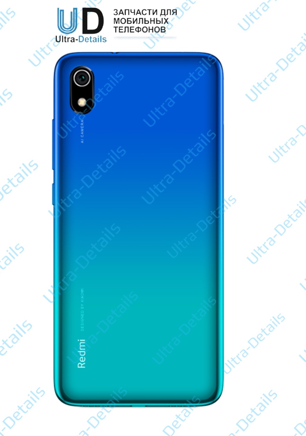 Задняя крышка Xiaomi Redmi 7a со стеклом камеры (синий)
